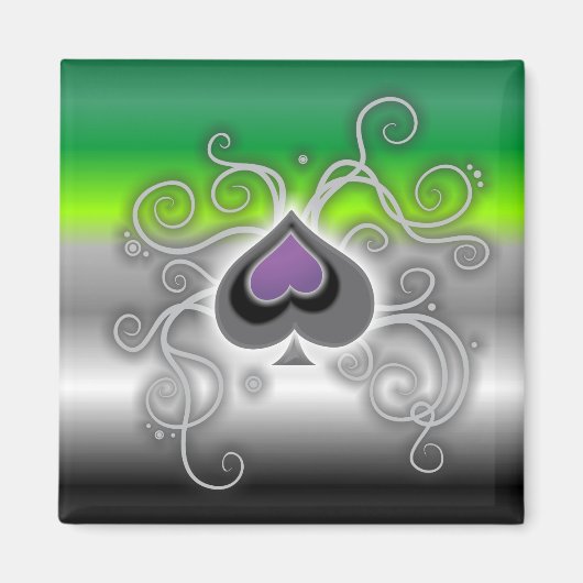 ゲボットのアロaceスペードのロゴ正方形プライド旗 マグネット (正面)