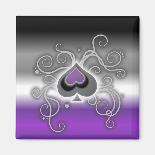 ゲボットのエーススペードのロゴ正方形プライドフラグ磁石 マグネット (正面)