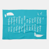 ゲラアルファベット無線言語ボートタオル キッチンタオル (横)