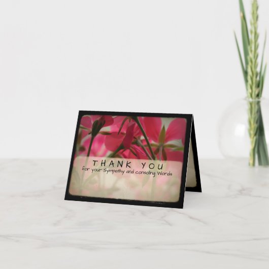 ゲラニアム ヴィンテージ フォト 哀悼 お礼カード C 6 サンキューカード (正面)