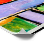 ゲラニウムズウィーブルーマウンテン、カラフル絵画ズ ポスター (角)