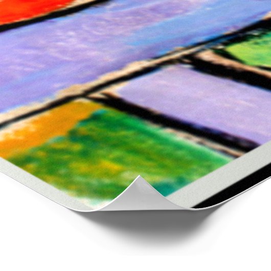 ゲラニウムズウィーブルーマウンテン、カラフル絵画ズ ポスター (角)