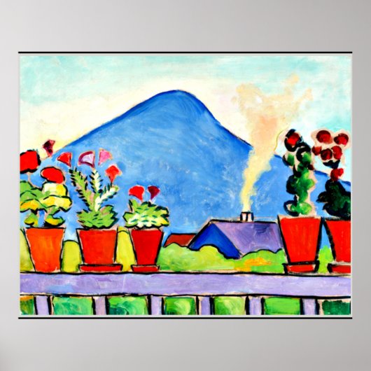 ゲラニウムズウィーブルーマウンテン、カラフル絵画ズ ポスター (正面)