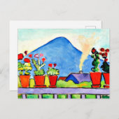 ゲラニウムズウィーブルーマウンテン、カラフル絵画ズ ポストカード (正面/裏面)