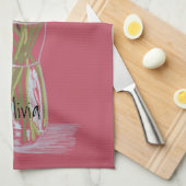 ゲラ芸術品を気取ったバカラフルフラワー+名前をカスタムする キッチンタオル (四つ折り)