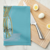 ゲラ芸術品を気取ったバカラフルフラワー+名前をカスタムする キッチンタオル (四つ折り)