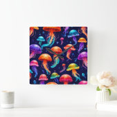 ゲリカラフルー スクエア壁時計 (ホーム)