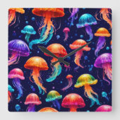 ゲリカラフルー スクエア壁時計 (正面)