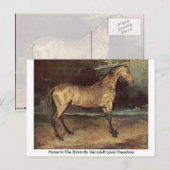 ゲリコー・ルイ・テオドールによる嵐の中の馬 ポストカード (正面/裏面)