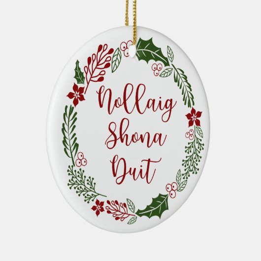 ゲリックメリークリスマスリースノライグショナドゥイット セラミックオーナメント (右)