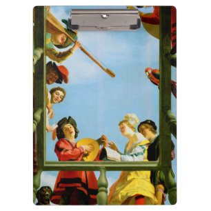 ゲリットヴァンHonthorstの音楽グループのバルコニーの芸術 クリップボード