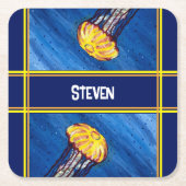 ゲリパーソナライズされたー スクエアペーパーコースター (正面)