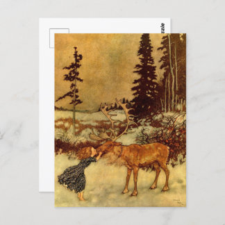 ゲルダとトナカイby Dulacヴィンテージ ポストカード