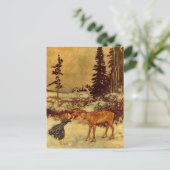 ゲルダとトナカイby Dulacヴィンテージ ポストカード (スタンド正面)