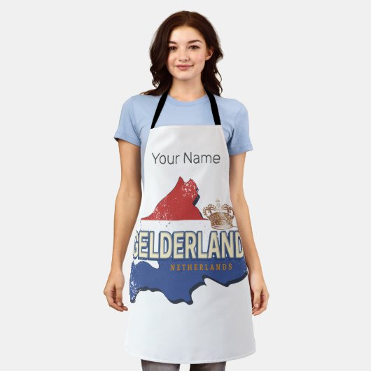 ゲルダーランドオランダヴィンテージマップオランダ土産 エプロン (着用した状態)