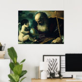 ゲルチーノ – 父と天使の神 – 1620 ポスター (ホームオフィス)