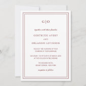 ゲルトルドブルゴーニュワインクラシックエレガントな結婚式 招待状 (正面)