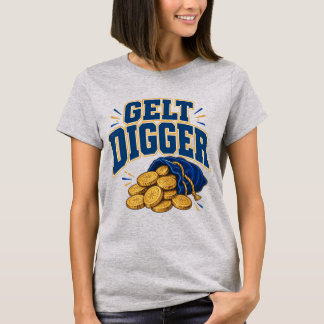 ゲルト掘り出しハヌカのおもしろチョココインポーチ Tシャツ