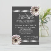 ゲルベラデイジーと石板グレイブライダルシャワー 招待状 (スタンド正面)