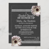 ゲルベラデイジーと石板グレイブライダルシャワー 招待状 (正面/裏面)