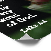 ゲルベラデイジーと聖なる書物、 経典詩（ルカ4:4） ポスター (角)