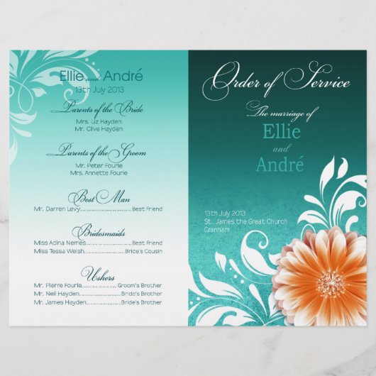 ゲルベラデイジーオレンジアクアオブサービスプログラム (正面)