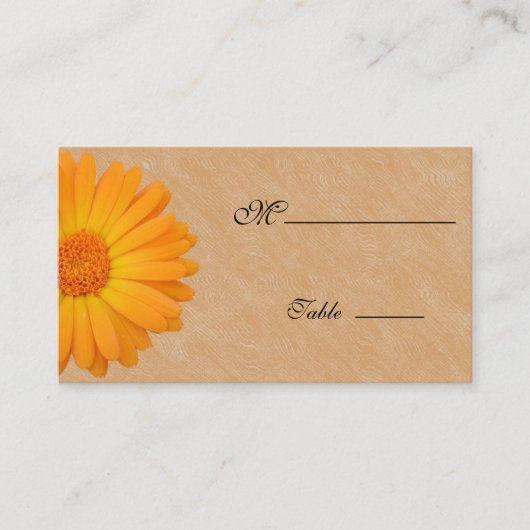 ゲルベラデイジーオレンジウッド座席表用大事な行事 プレイスカード (正面)