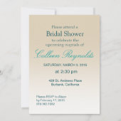 ゲルベラデイジースクロールブライダルシャワーティール(緑がかった色) 招待状 (裏面)