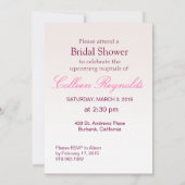 ゲルベラデイジースクロールブライダルシャワー暗い赤紫色 招待状 (裏面)