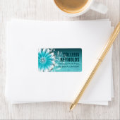 ゲルベラデイジースクロール1 |ティール(緑がかった色) ラベル (インサイチュ)