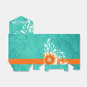 ゲルベラデイジースクロール |オレンジターコイズ フェイバーボックス (折り畳みなし)