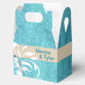 ゲルベラデイジースクロール |ティール(緑がかった色)オートミール フェイバーボックス (オープン)