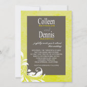 ゲルベラデイジースクロー結婚ル1の黄色い黒板 招待状 (裏面)