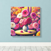 ゲルベラデイジーチャーム キャンバスプリント (インサイチュ (ウッドフロア))