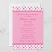 ゲルベラデイジー水玉模様バルミツワー招待状 招待状 (裏面)