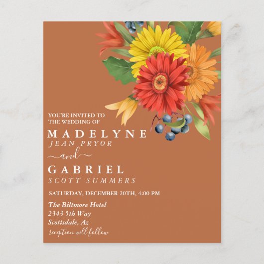 ゲルベラデイジー結婚のブーケフローラ予算 (正面)