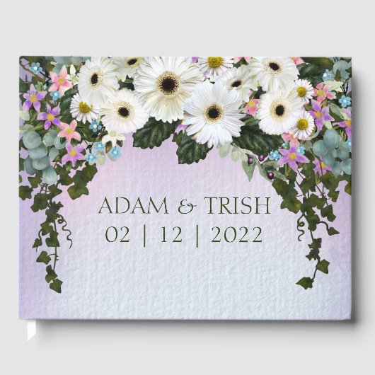 ゲルベラデイジー結婚スワッグ ゲストブック (正面)