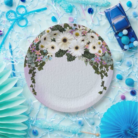 ゲルベラデイジー結婚スワッグ ペーパープレート (パーティー)