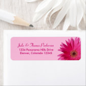 ゲルベラデイジー結婚ピンク差出人住所 ラベル (インサイチュ)