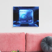 ゲルマニウム化学元素極青デザイン キャンバスプリント (インサイチュ (リビング))