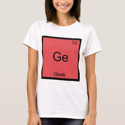 ゲルマニウム - おもしろゲーマー 化学元素記号 Tシャツ (正面)