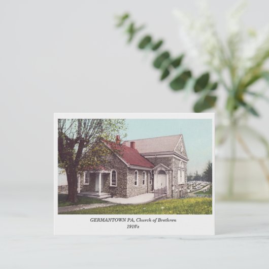ゲルマンタウンフィラデルフィア同胞教会のはがき ポストカード (スタンド正面)