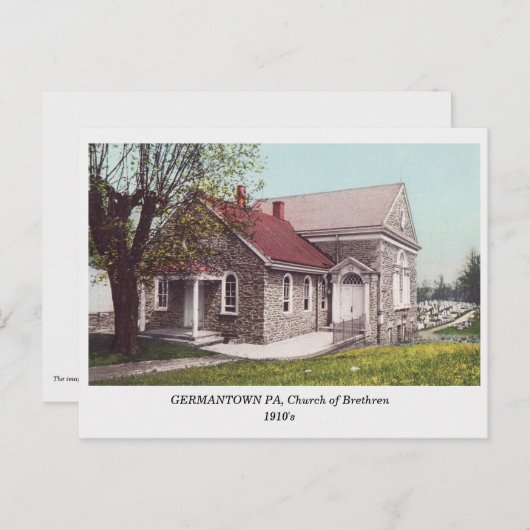 ゲルマンタウンフィラデルフィア同胞教会のはがき ポストカード (正面/裏面)