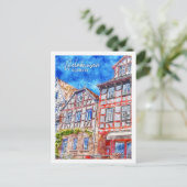 ゲルンハウゼンドイツ旅行プレイスウォーターカラー ポストカード (スタンド正面)