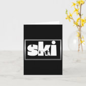 ゲレンデでのスキー3 カード (黄色い花)