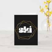 ゲレンデでのスキー カード (黄色い花)