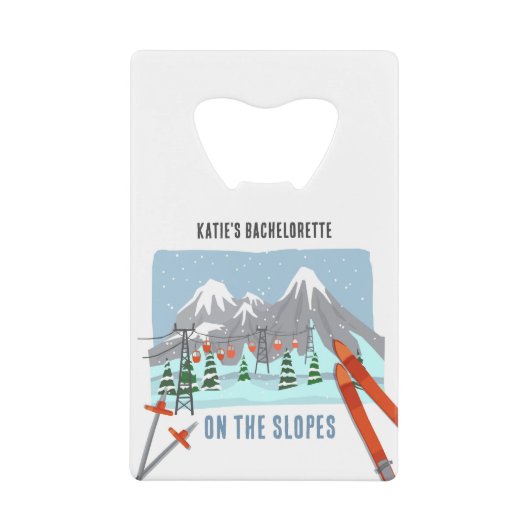 ゲレンデでのスノースキーバチェロレッテの景品 クレジットカード栓抜き (正面)