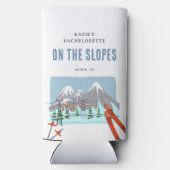 ゲレンデでのスノースキーバチェロレッテウィークエンド スリム缶クーラー (裏面)