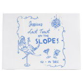 ゲレンデでの最後の乾杯！独身最後の週末 ラージペーパーバッグ (正面)