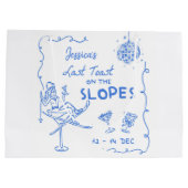 ゲレンデでの最後の乾杯！独身最後の週末 ラージペーパーバッグ (裏面)